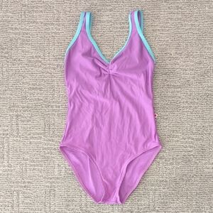 Yumiko Leotard- Size Small, Purple With Aqua Trim